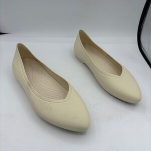Crocs Shoes Womens Size 10‎ Brooklyn Flat Pointed Toe White Slip On